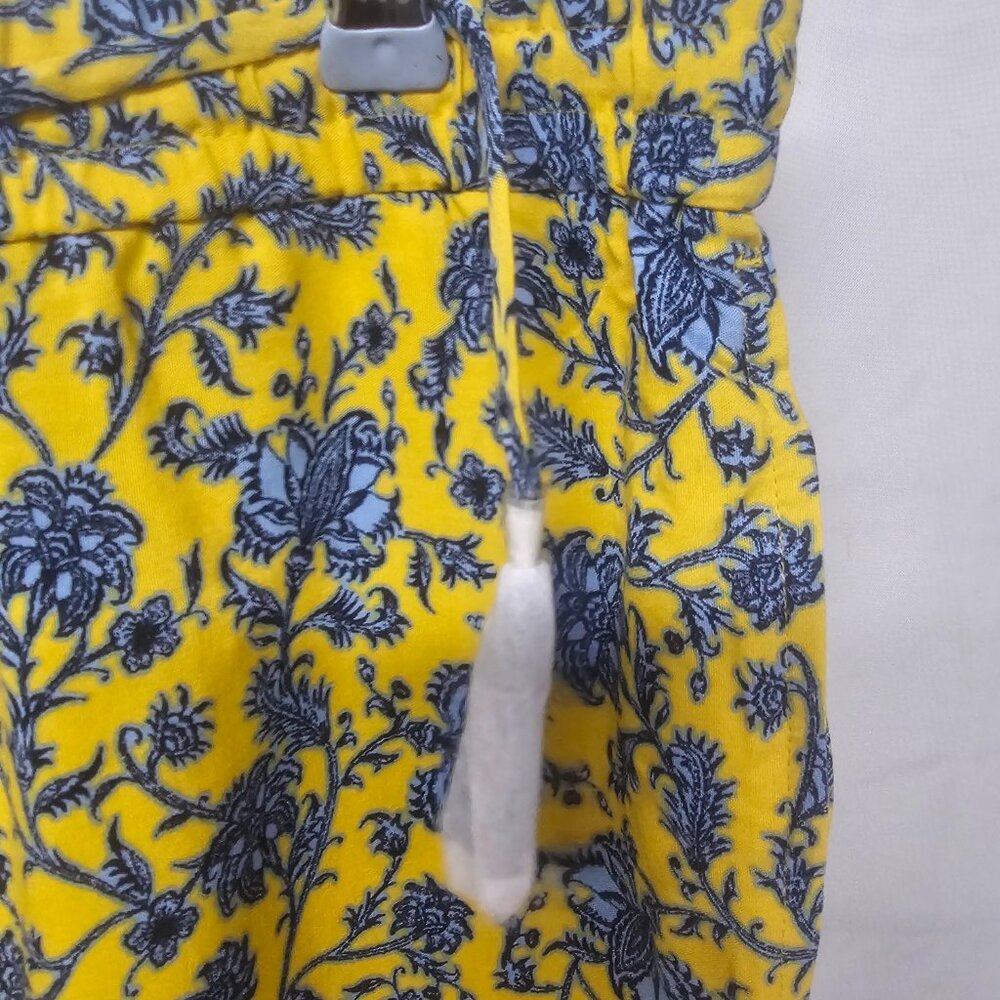 J. Jill Shorts Yellow Blue Boho Tassel Festival Coastal L NWOT - Picture 4 of 11